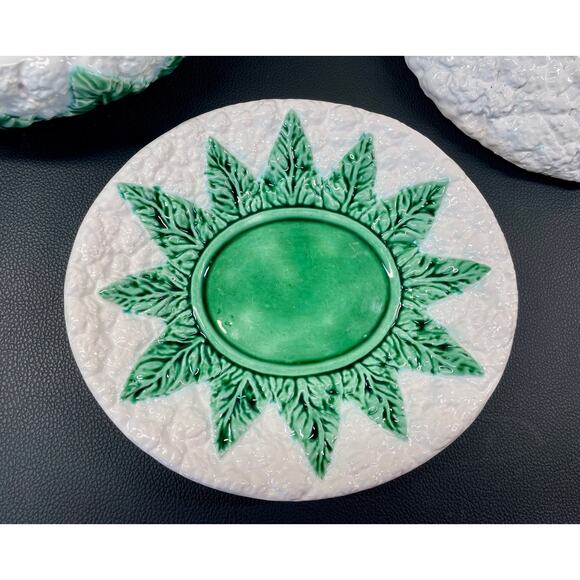 1930s Bordallo Pinheiro Cauliflower Cabbage Tureen Lidded Dish Underplate - Picture 10 of 12